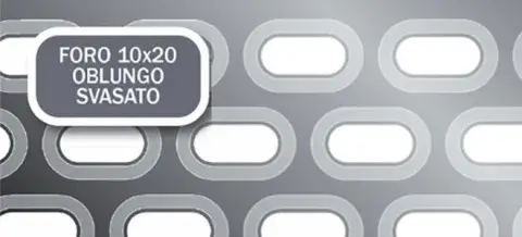 Lamiera forata Foro 10x20 oblungo svasato Lamiera forata Foro 10x20 oblungo svasato